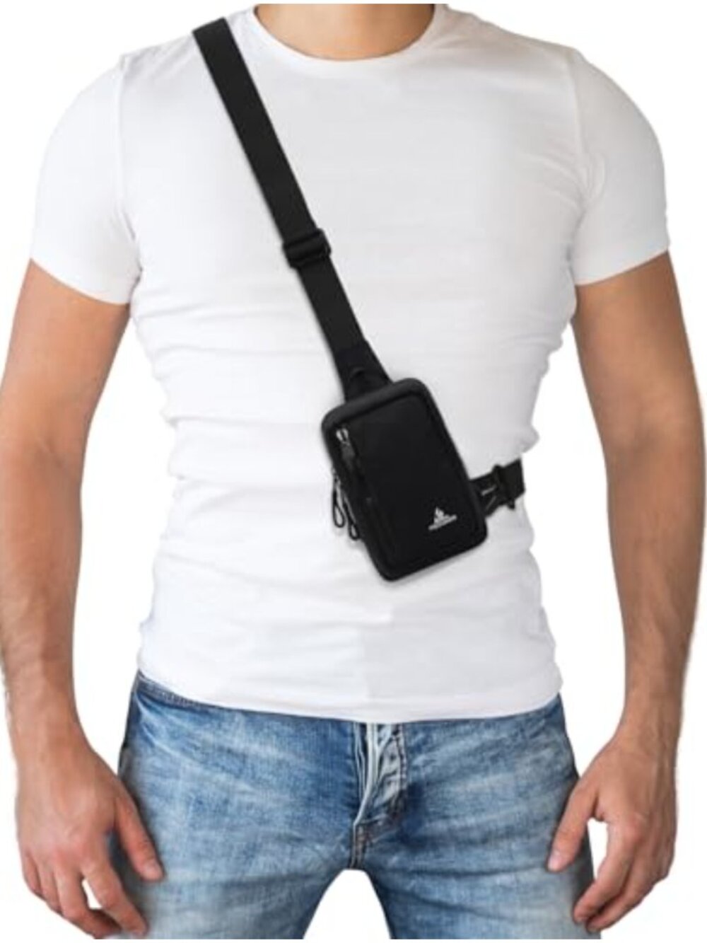 Nylon Crossbody Sling Bag Mini Small Travel Running Daypack Adjustable Strap